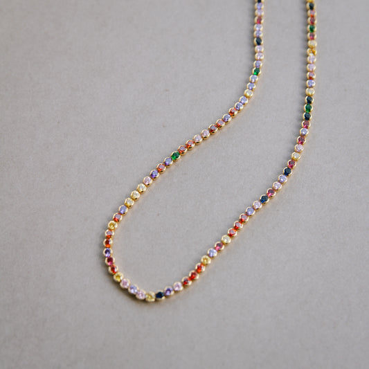 Funfetti CZ Tennis Necklace