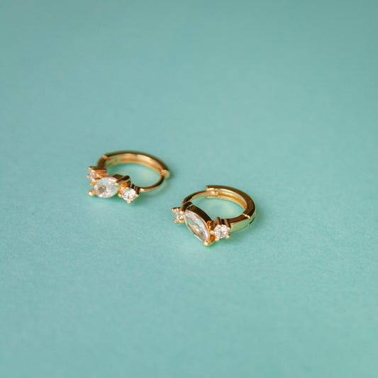 Dewdrop Marquise Cluster Huggies