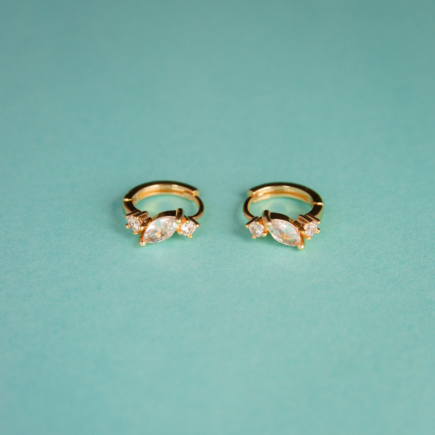 Dewdrop Marquise Cluster Huggies