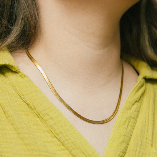 Chloe Herringbone Chain Necklace