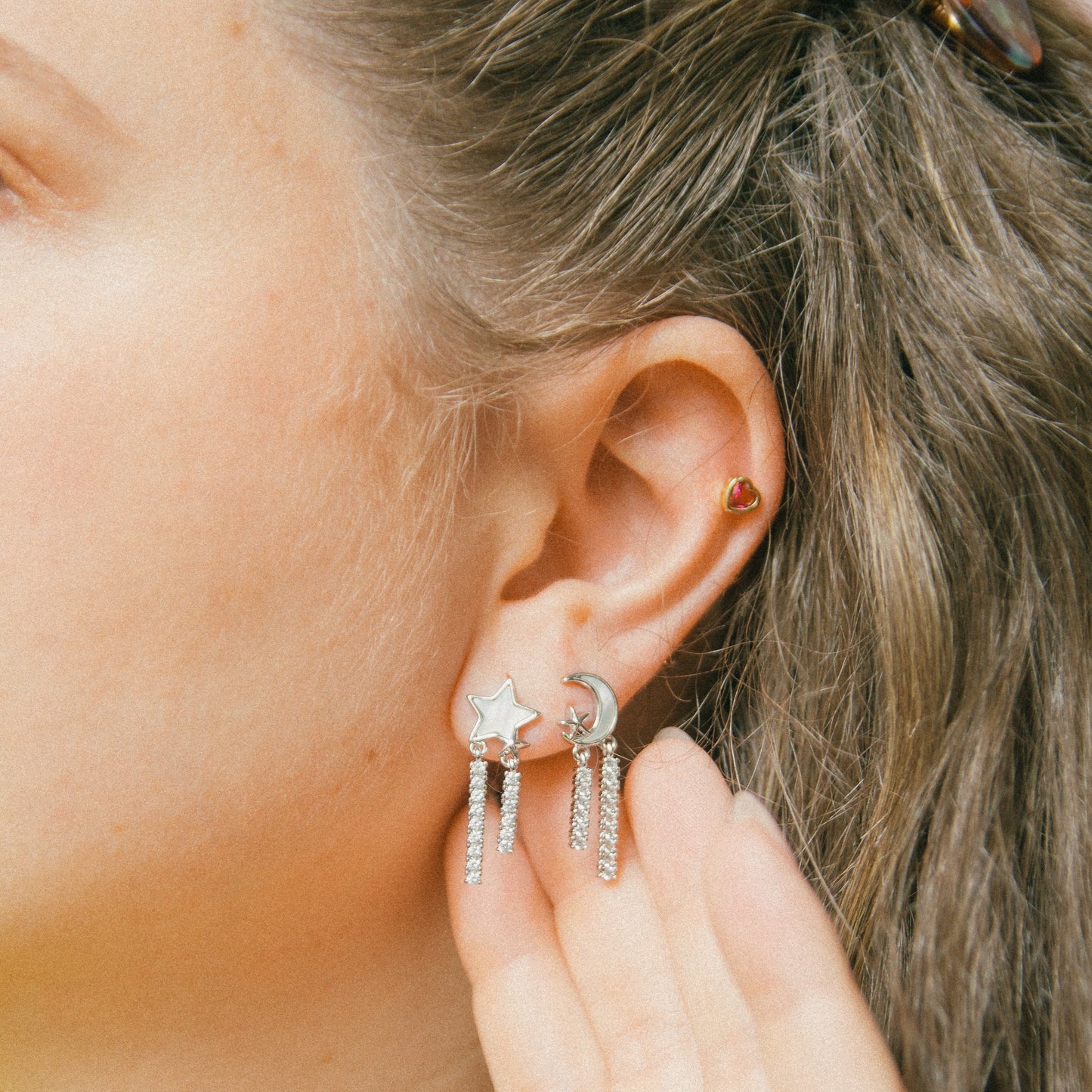 Moonbeam Earrings - Silver