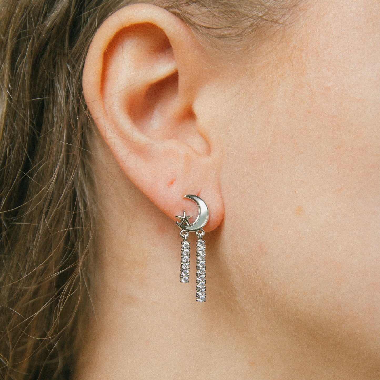 Moonbeam Earrings - Silver