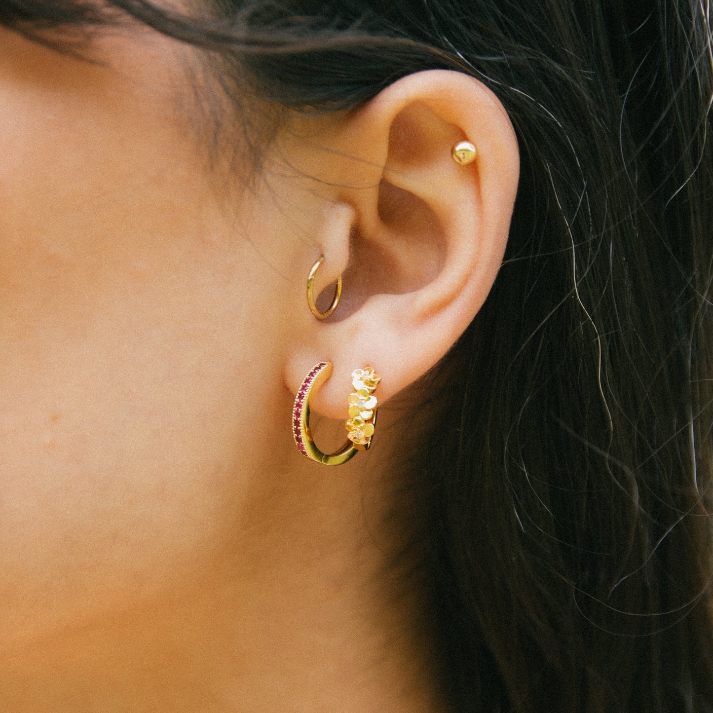 Flower Garden Hoop + Huggie Set