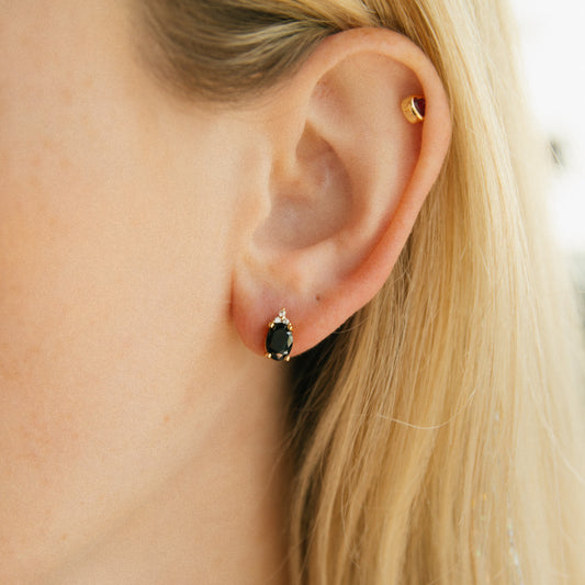 No Drama Black CZ Studs