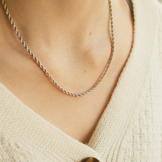 Stella Rope Chain Necklace - Silver