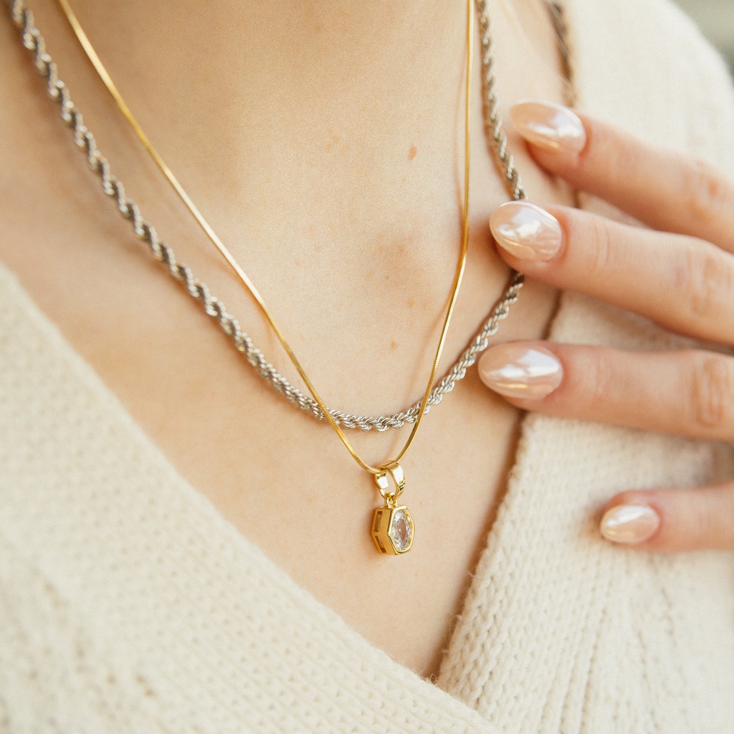 Stella Rope Chain Necklace - Silver
