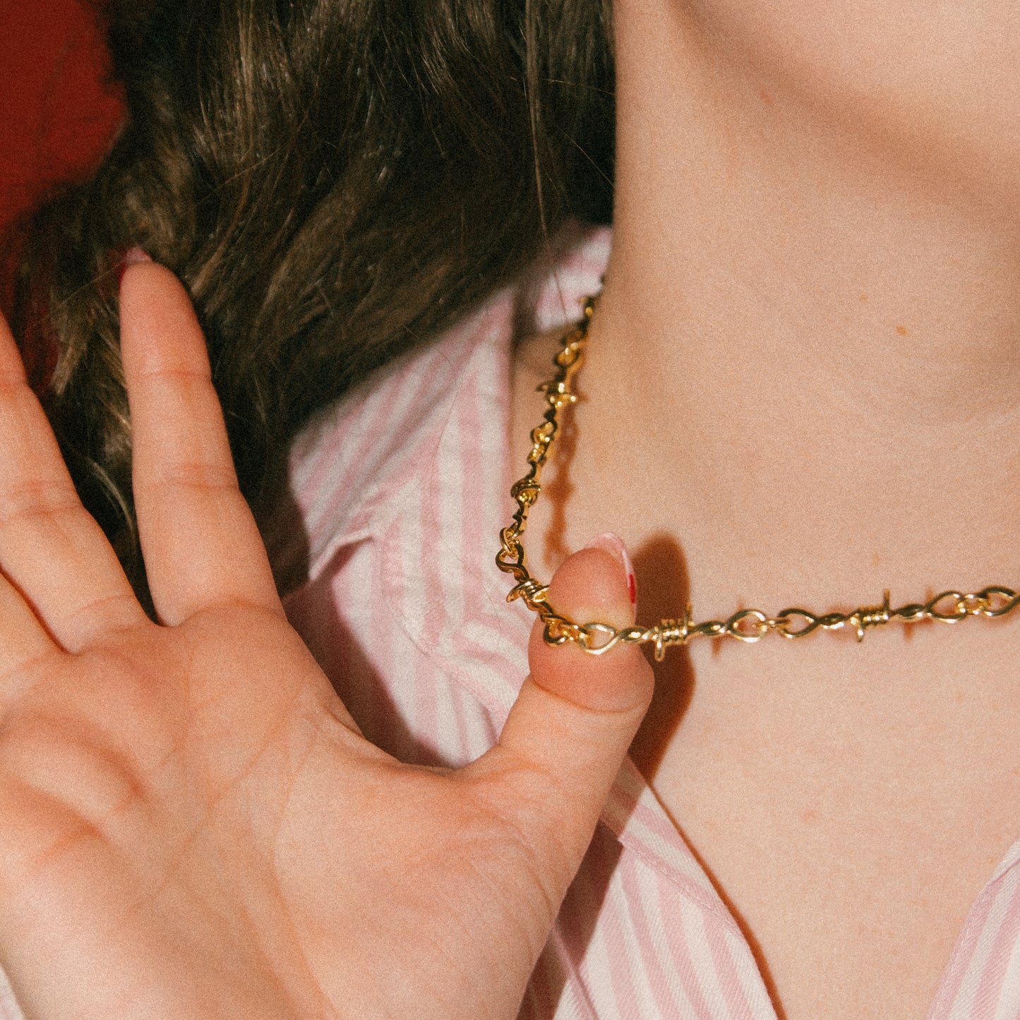 Match My Freak Barbed Wire Chain Necklace - Gold