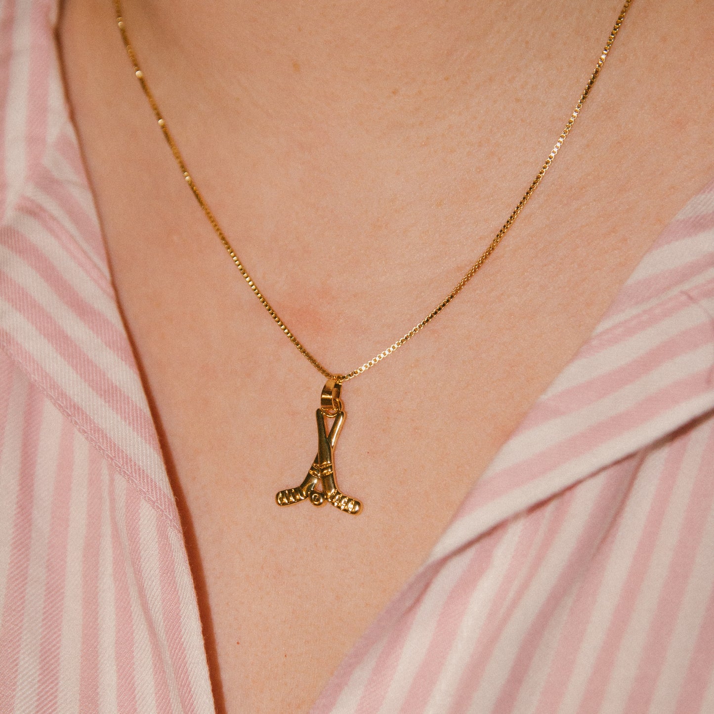 Coming to the Cottage Hockey Necklace