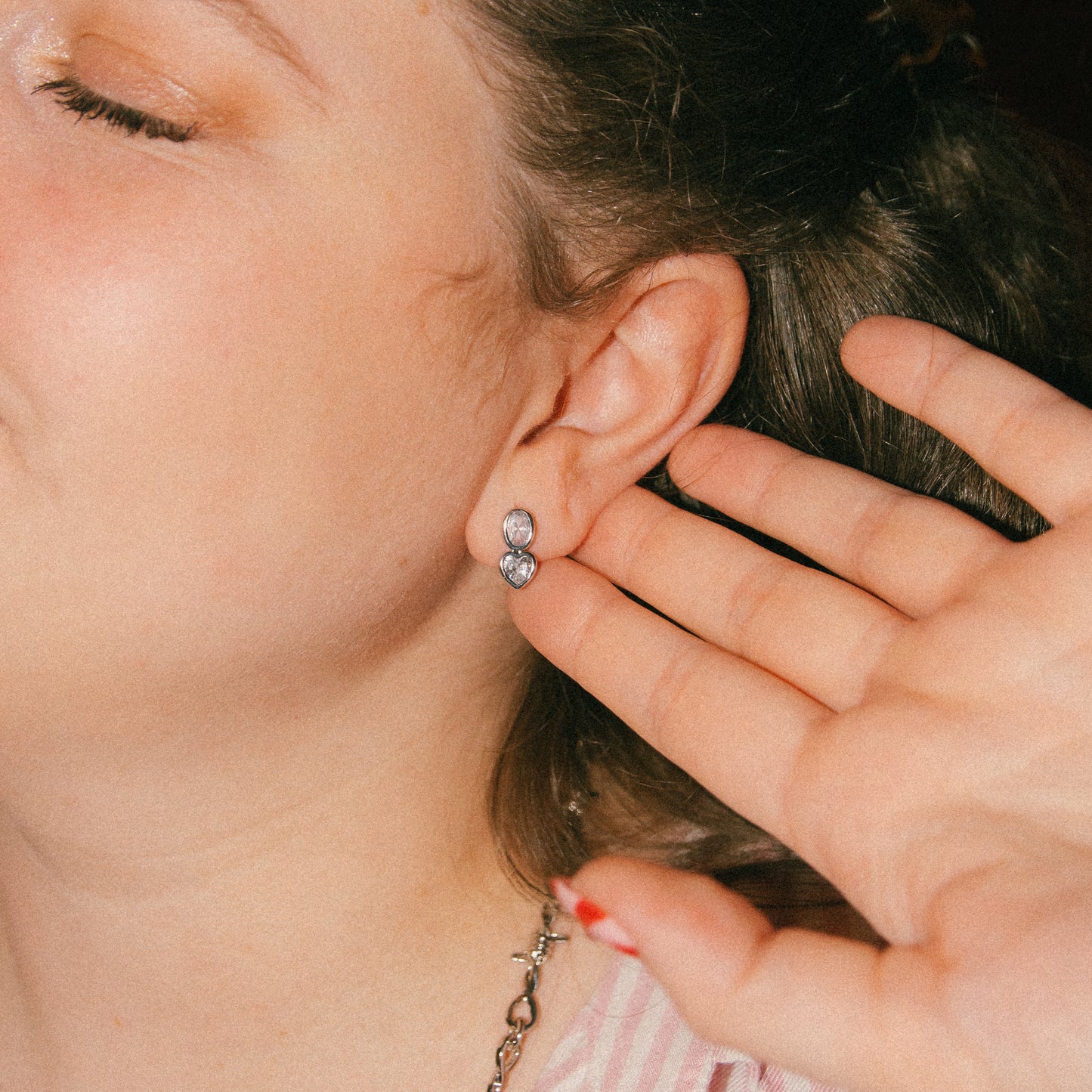 Romance Isn't Dead Heart Studs - Silver