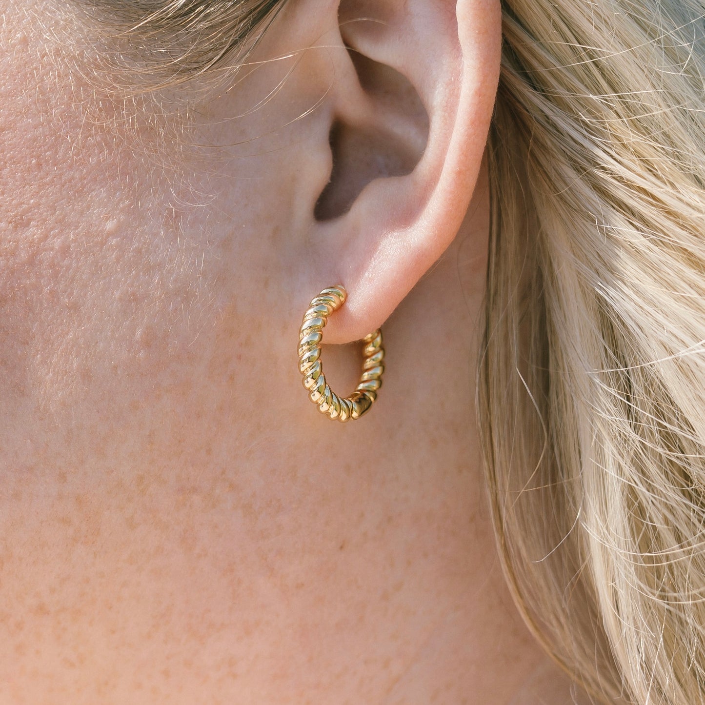 Golden Croissant Hoops