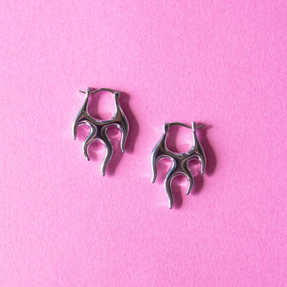 Fireheart Hoops - Silver