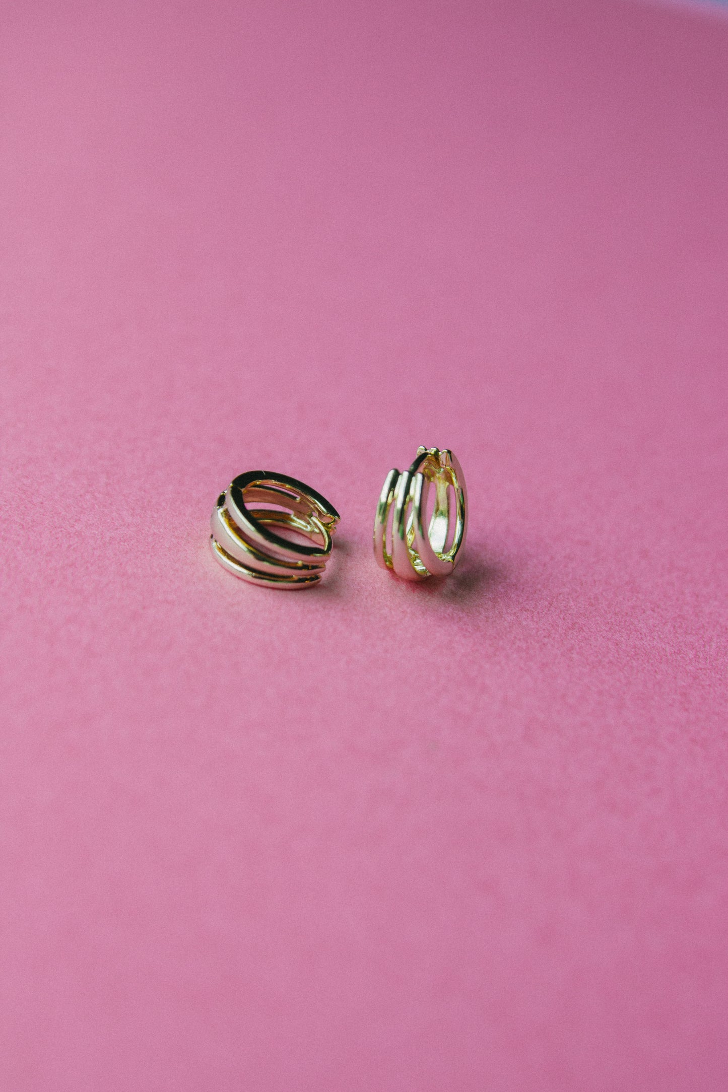 Uptown Girl Triple Hoop Huggies