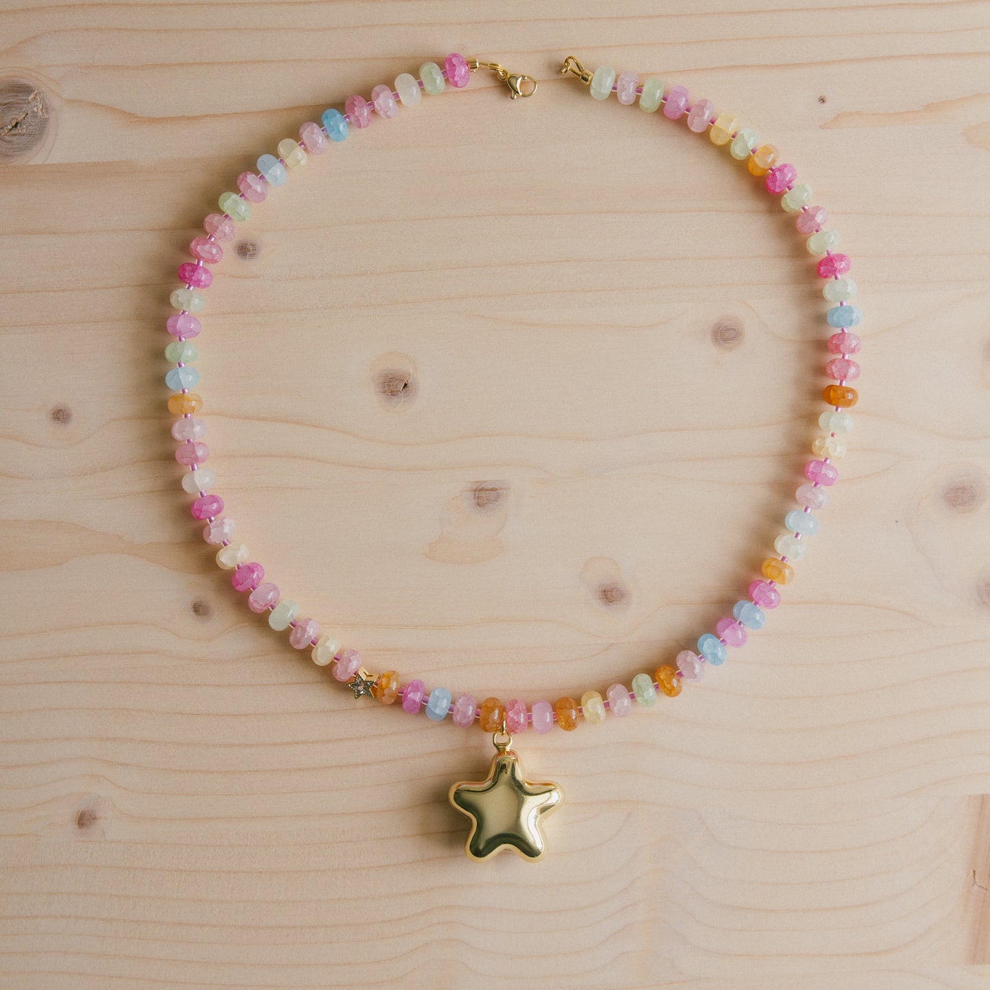 Skittles and Stardust Beaded Necklace