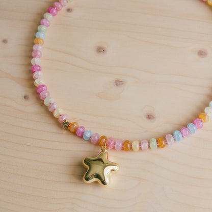 Skittles and Stardust Beaded Necklace