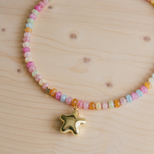 Skittles and Stardust Beaded Necklace