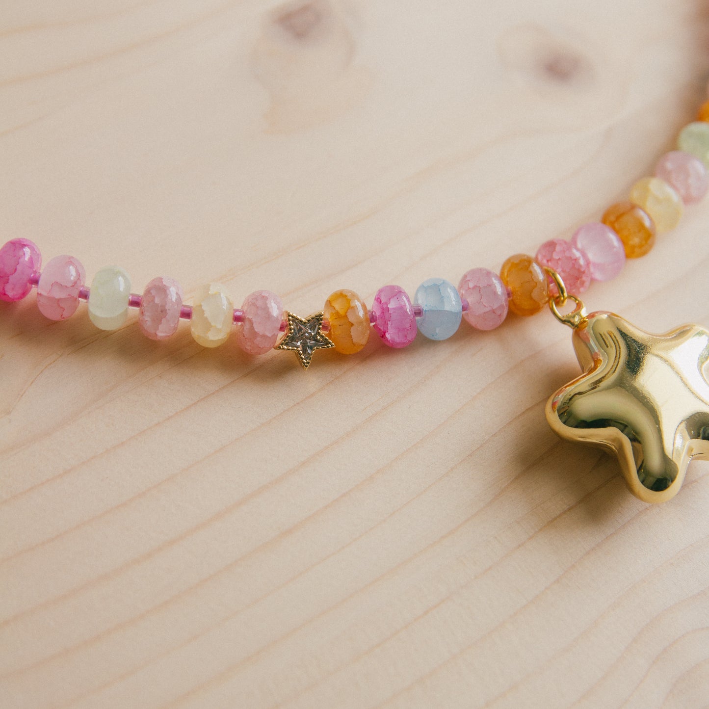 Skittles and Stardust Beaded Necklace