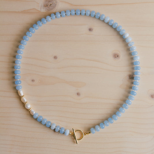 Into the Blue Beaded Necklace