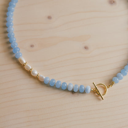 Into the Blue Beaded Necklace