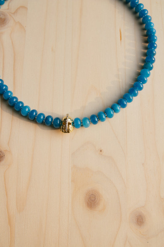 I Am No Man Helmet Beaded Necklace