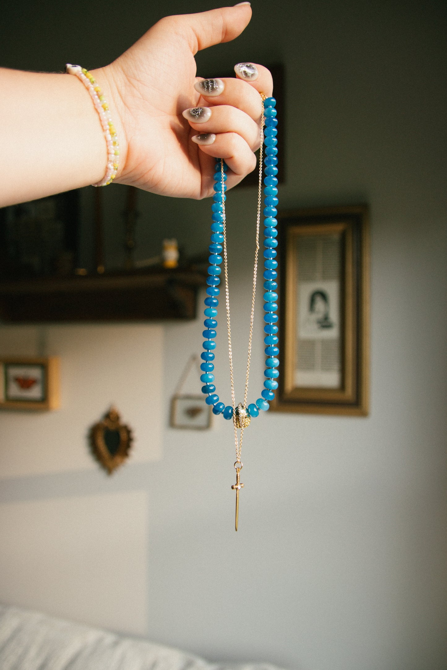 I Am No Man Helmet Beaded Necklace