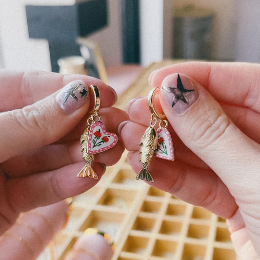 Emma Double Charm Huggies