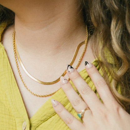 Chloe Herringbone Chain Necklace