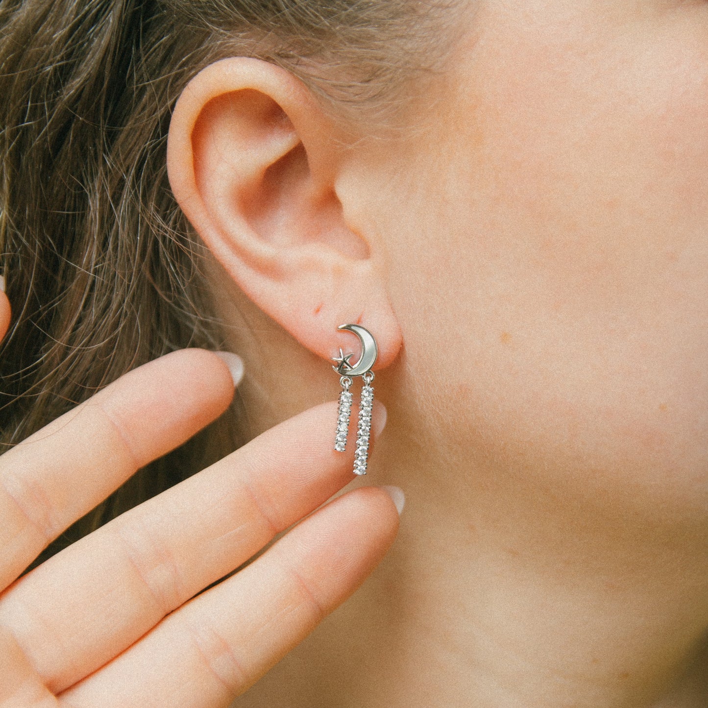 Moonbeam Earrings - Silver
