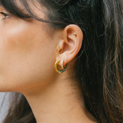 Two-Faced Mixed Metal Hoop + Huggie Set