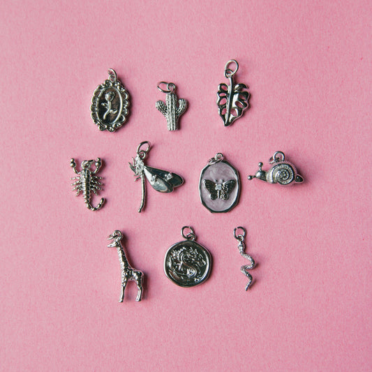 Silver Plant + Animal Charms