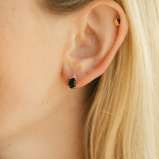 No Drama Black CZ Studs