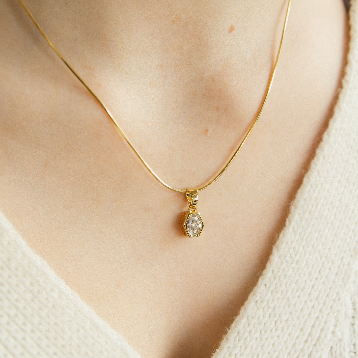 En Route Clear CZ Necklace