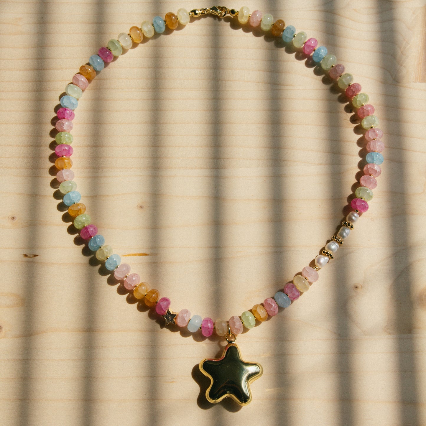 Skittles and Stardust Beaded Necklace