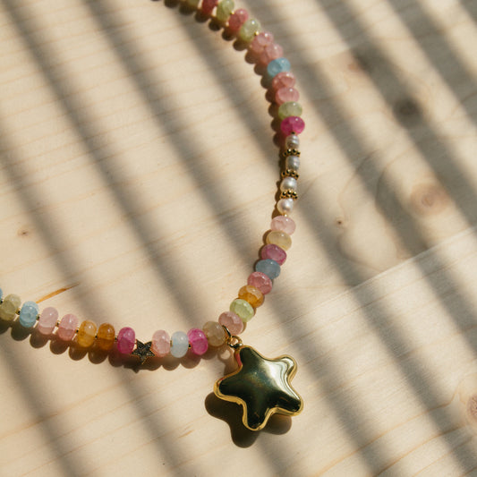 Skittles and Stardust Beaded Necklace