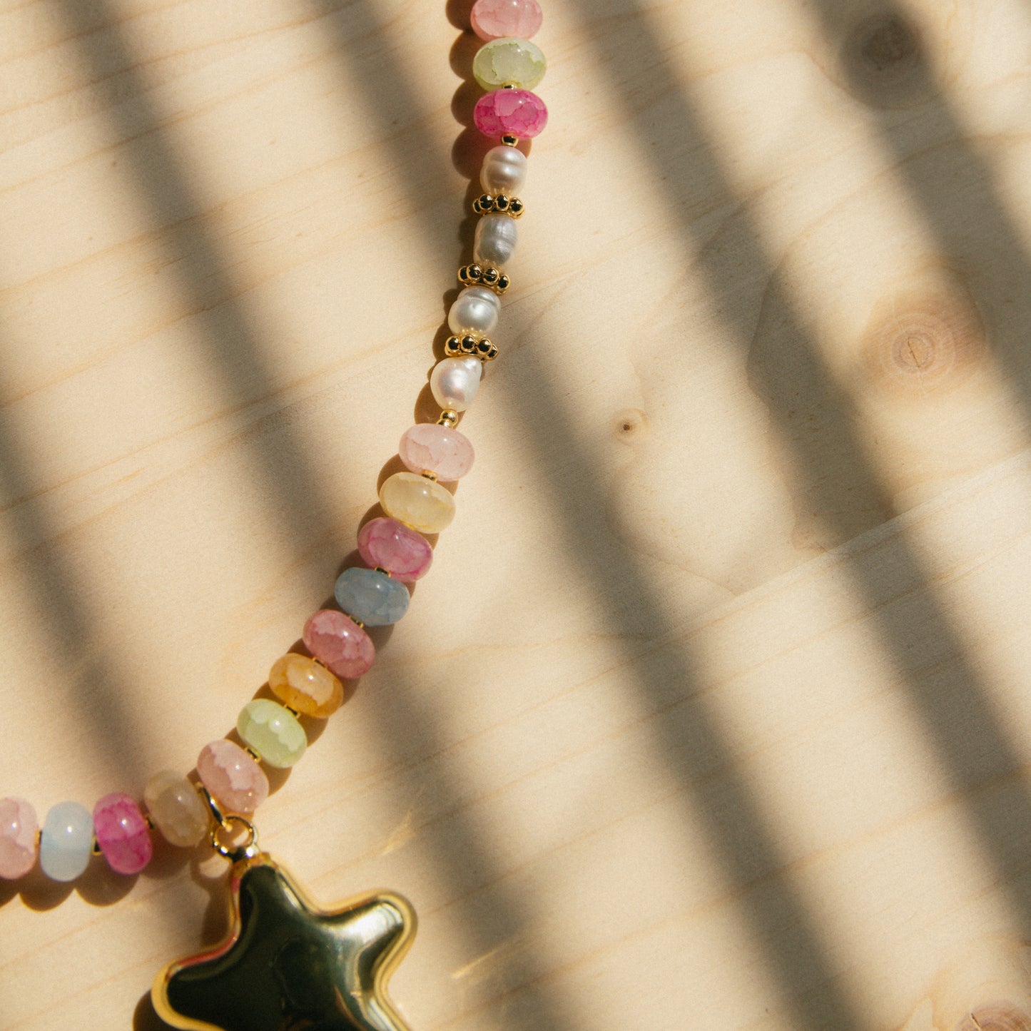 Skittles and Stardust Beaded Necklace