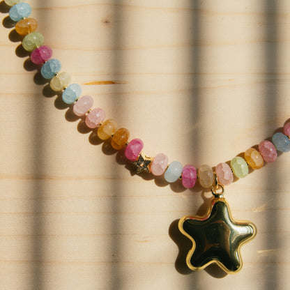 Skittles and Stardust Beaded Necklace