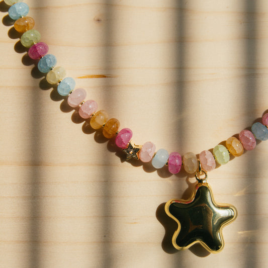 Skittles and Stardust Beaded Necklace
