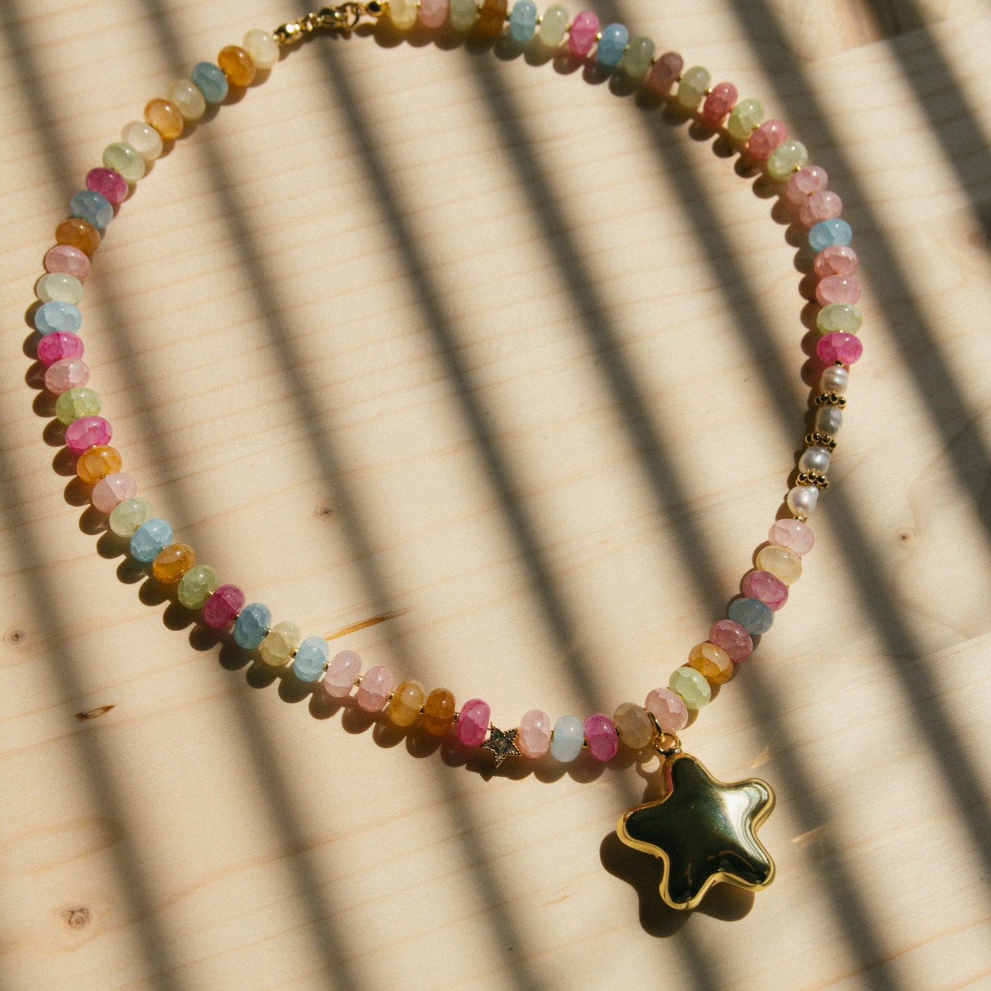 Skittles and Stardust Beaded Necklace