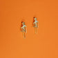 Death Drop Skeleton Earrings - Gold