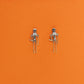 Death Drop Skeleton Earrings - Silver