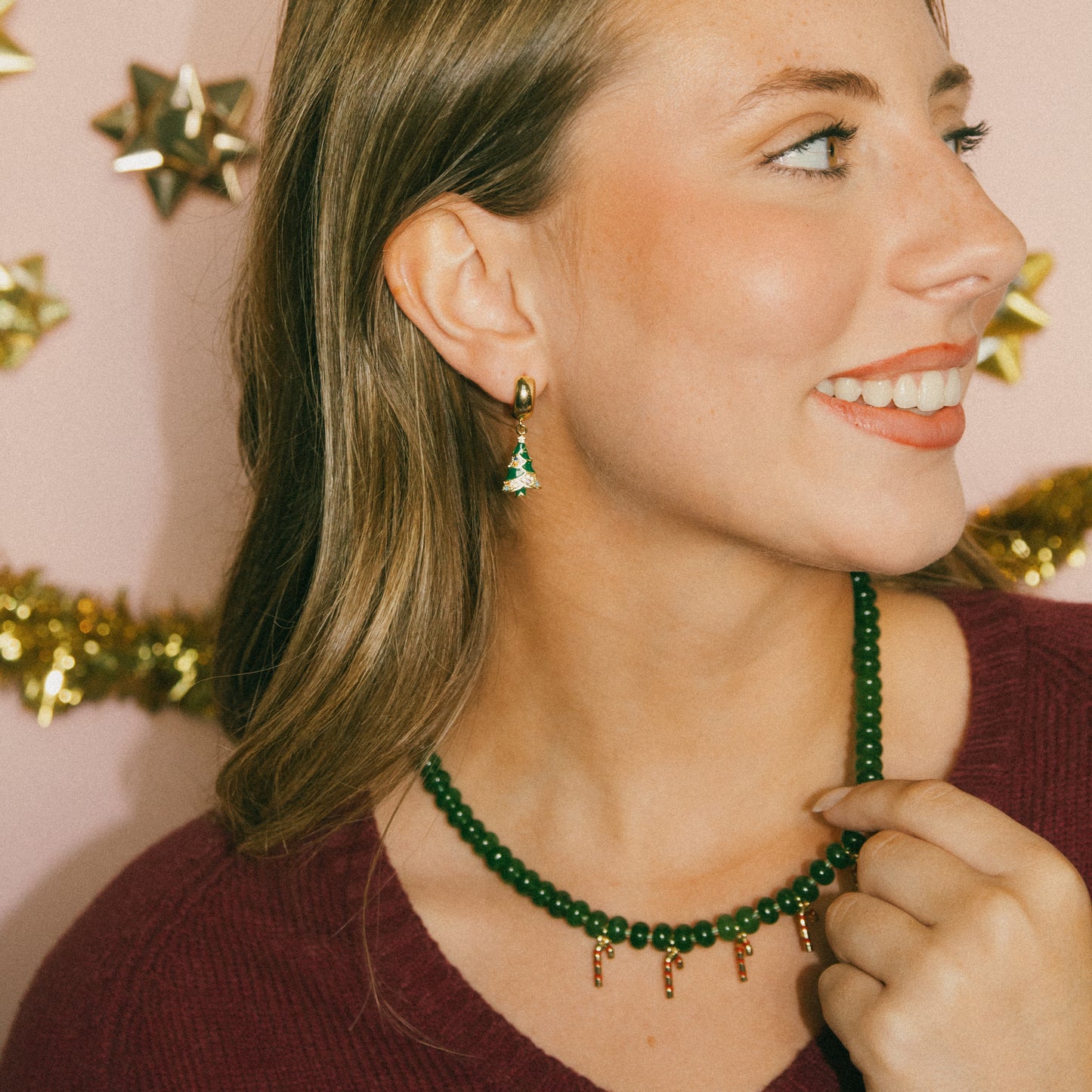 Candy Cane Lane Beaded Necklace