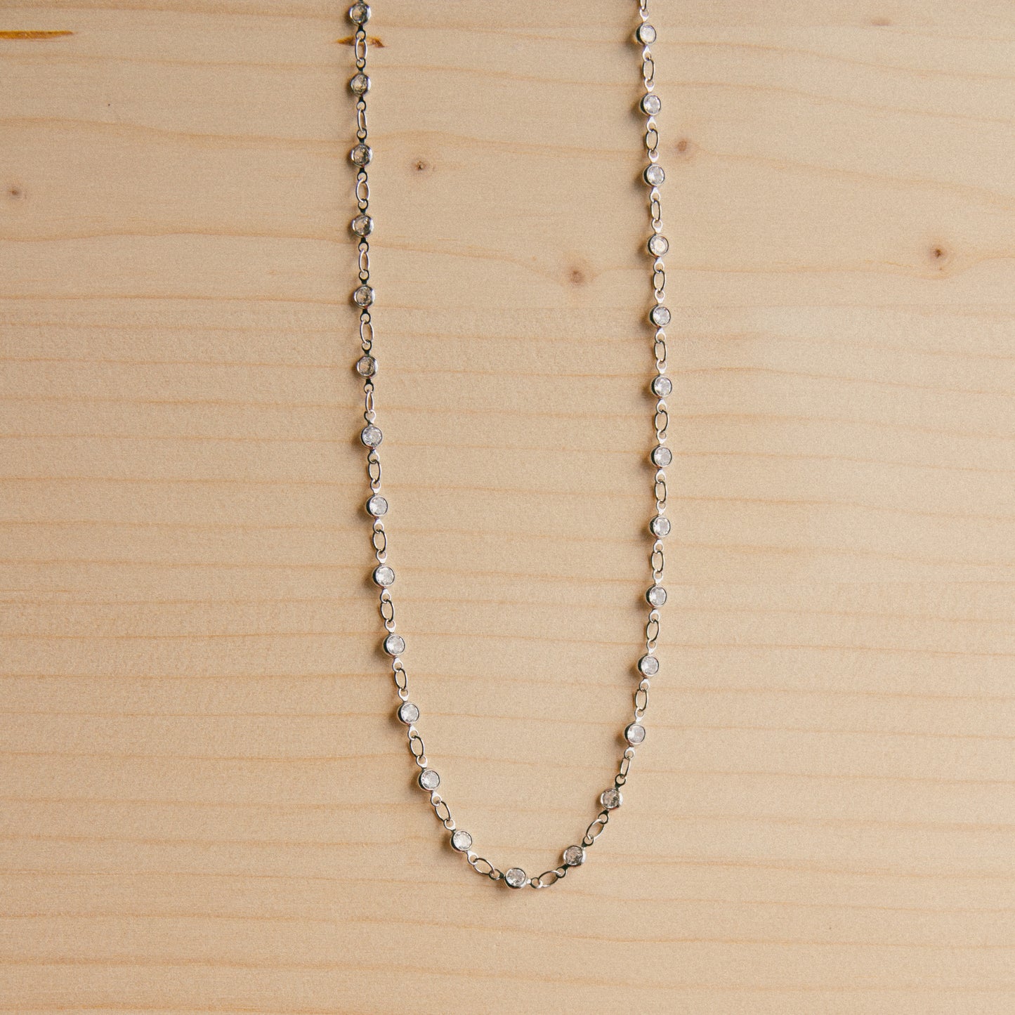 Abundance CZ Bezel Chain - Silver