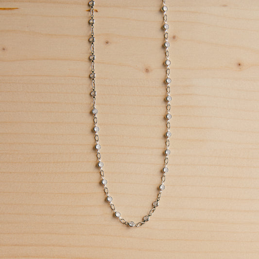 Abundance CZ Bezel Chain - Silver