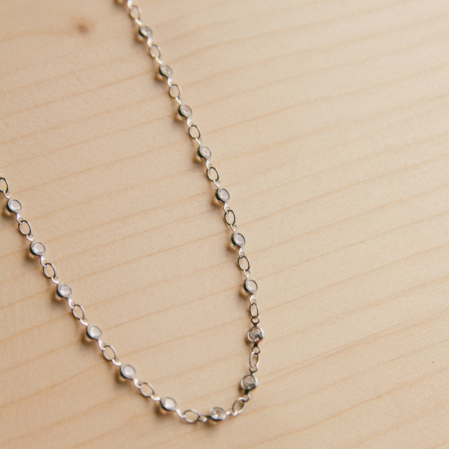 Abundance CZ Bezel Chain - Silver