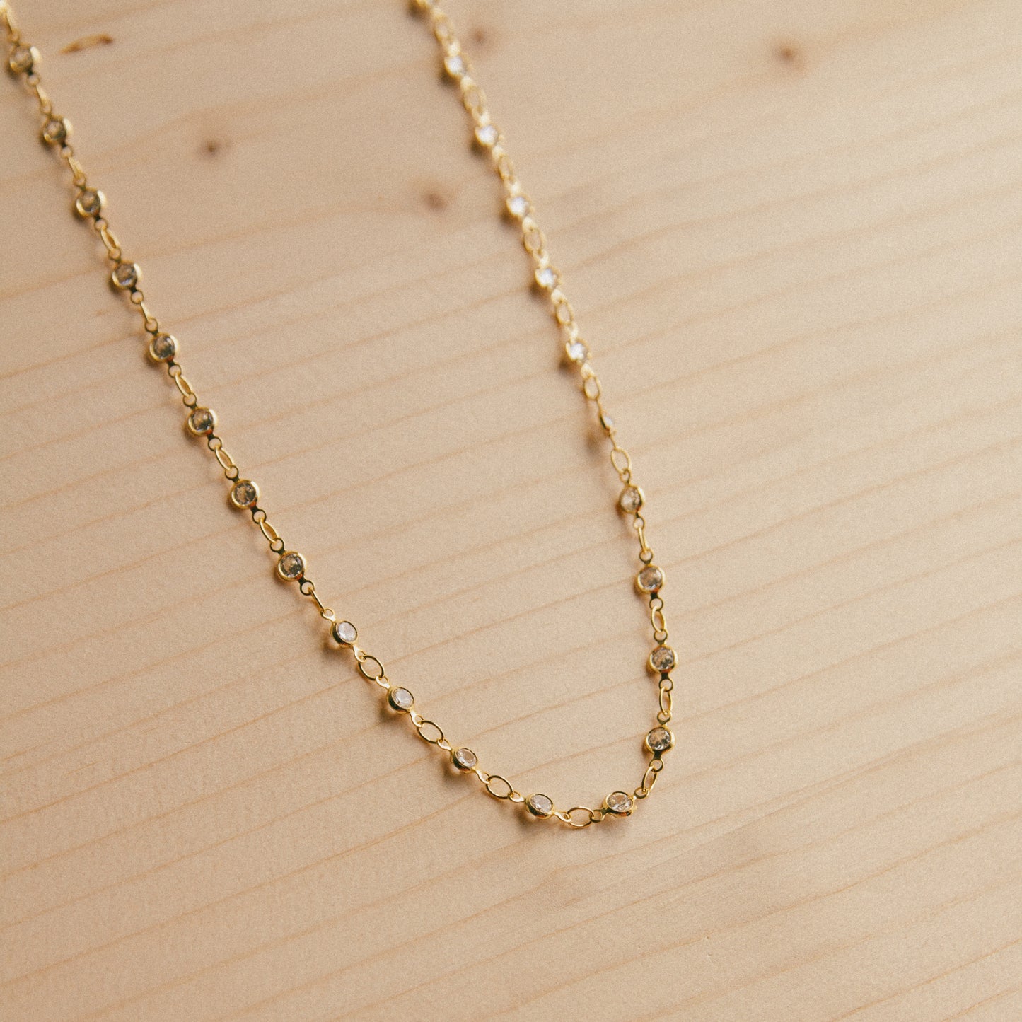 Abundance CZ Bezel Chain - Gold