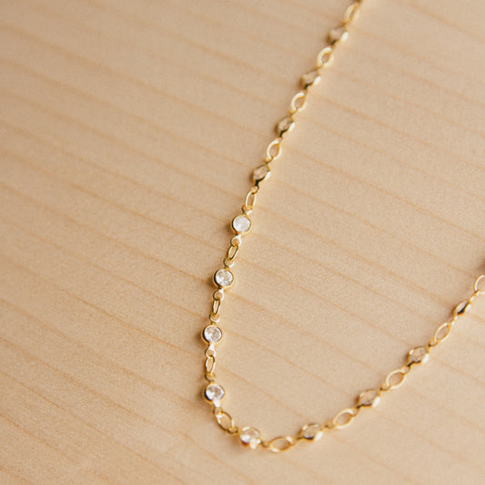 Abundance CZ Bezel Chain - Gold