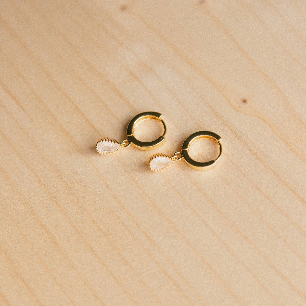 Resilient Teardrop CZ Huggies