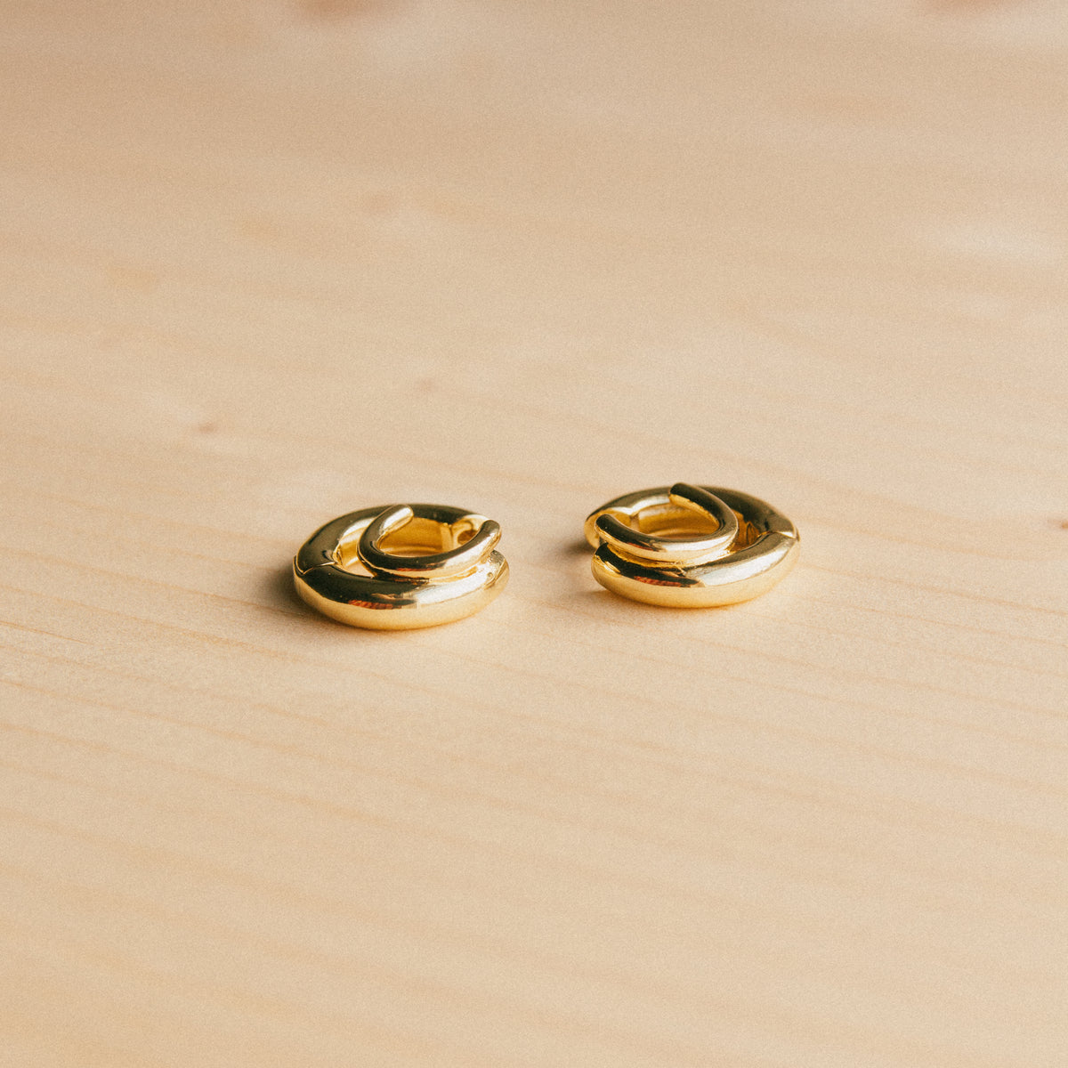 Gratitude Double Hoops - Gold