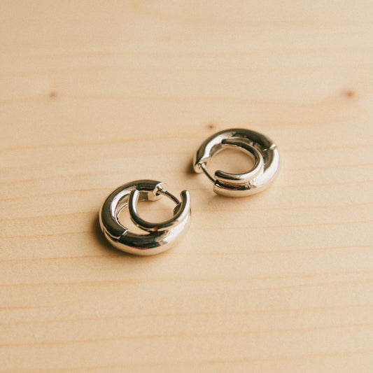 Gratitude Double Hoops - Silver