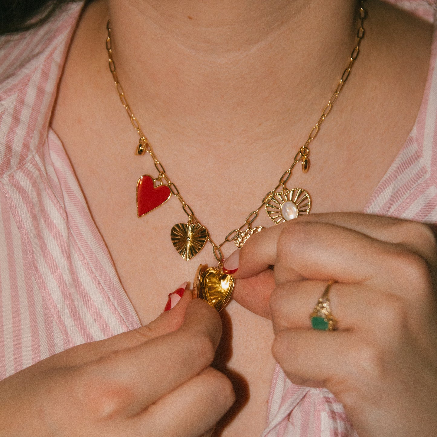 Romanticize Your Life! Hearts Charm Necklace