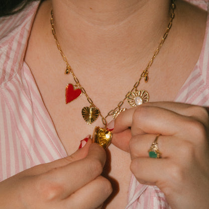 Romanticize Your Life! Hearts 7 Charm Necklace